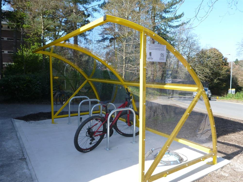 4 Metre Curved Roof Cycle Shelter